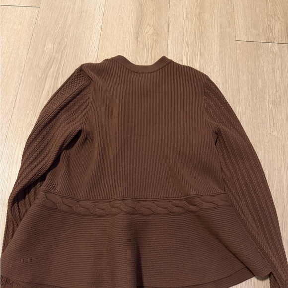 Women’s Brown Knit Peplum sweater - Picture 2 of 2
